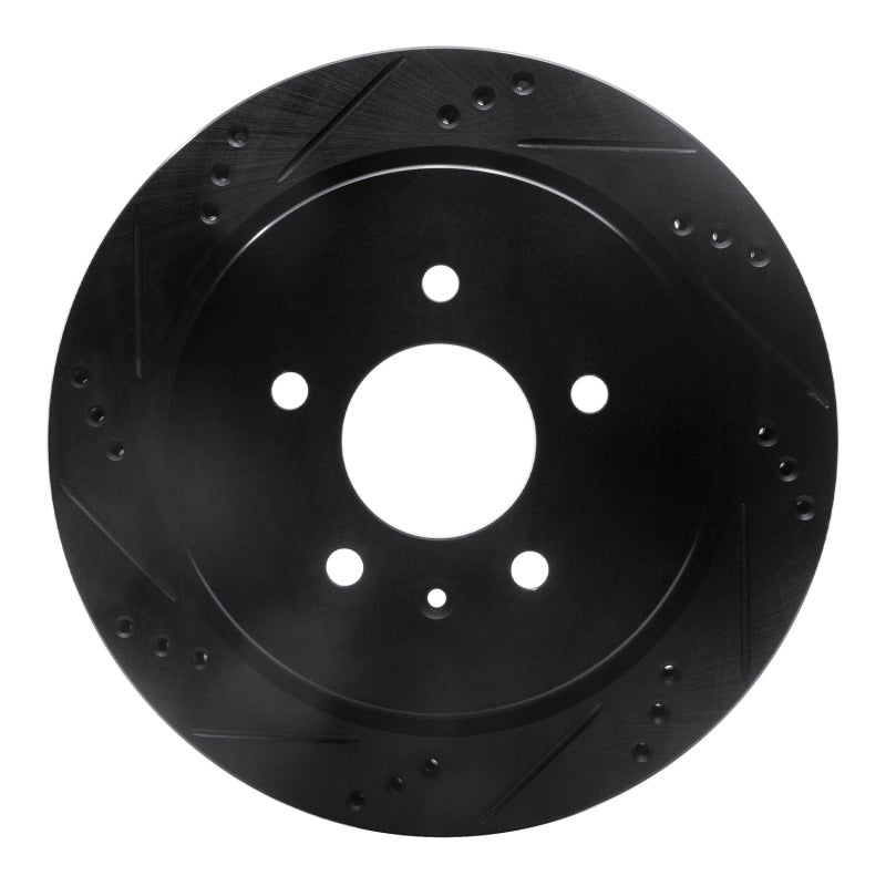 R1 Concepts R1 03-11 Cadillac CTS Rear Left Drilled & Slotted Black Brake Rotor