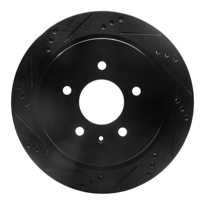 R1 Concepts R1 03-11 Cadillac CTS Rear Left Drilled & Slotted Black Brake Rotor