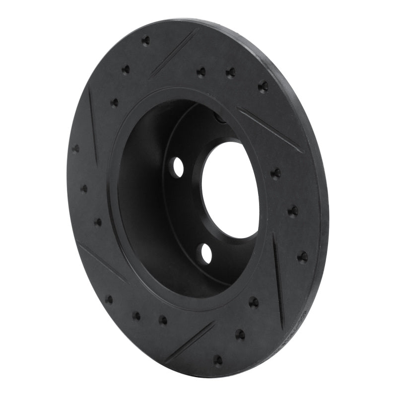 R1 Concepts R1 98-01 Audi A6 Quattro Rear Right Drilled & Slotted Black Brake Rotor