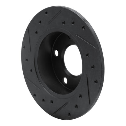 R1 Concepts R1 98-01 Audi A6 Quattro Rear Right Drilled & Slotted Black Brake Rotor