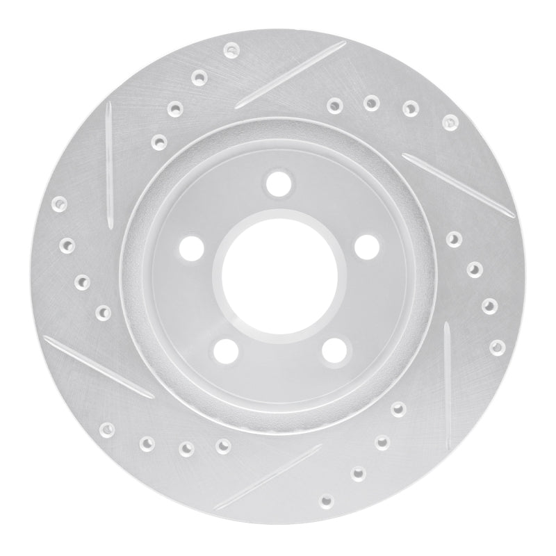 R1 Concepts R1 91-94 Ford Crown Victoria Front Right Drilled & Slotted Silver Brake Rotor