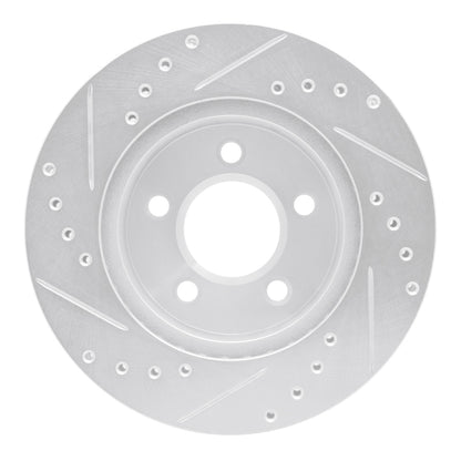 R1 Concepts R1 91-94 Ford Crown Victoria Front Right Drilled & Slotted Silver Brake Rotor