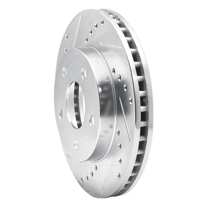 R1 Concepts R1 86-92 Ford Taurus (Excl SHO) Front Left Drilled & Slotted Silver Brake Rotor