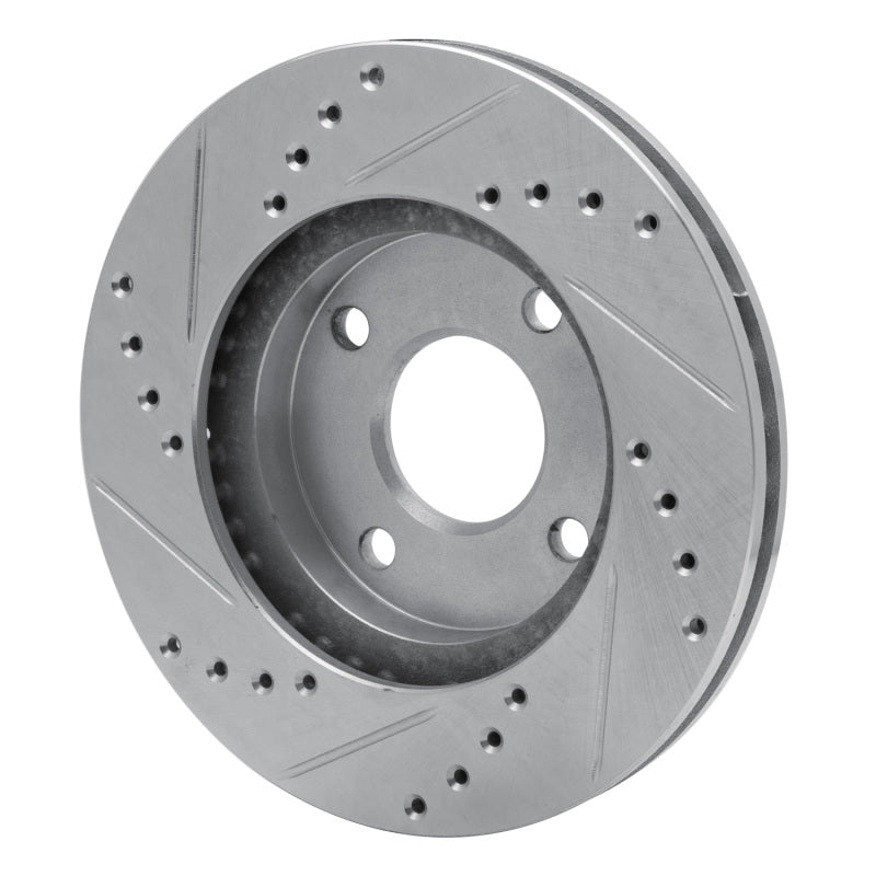 R1 Concepts R1 95-04 Ford CONTOUR Front Right Drilled & Slotted Silver Brake Rotor