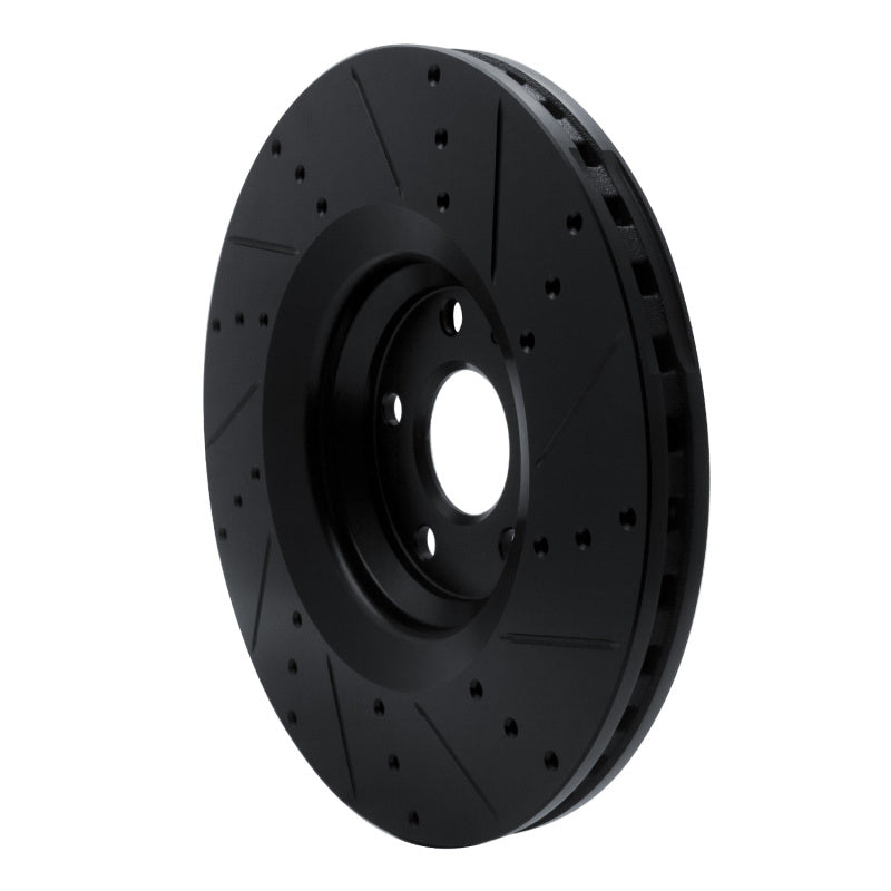 R1 Concepts R1 12-15 Audi TTS Quattro Front Left Drilled & Slotted Black Brake Rotor