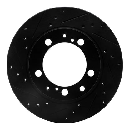 R1 Concepts R1 87-97 Porsche 944 Except Turbo Rear Left Drilled & Slotted Black Brake Rotor