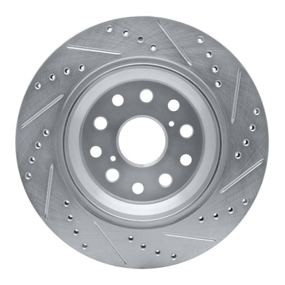 R1 Concepts R1 07-17 Lexus LS460 Rear Left Drilled & Slotted Silver Brake Rotor