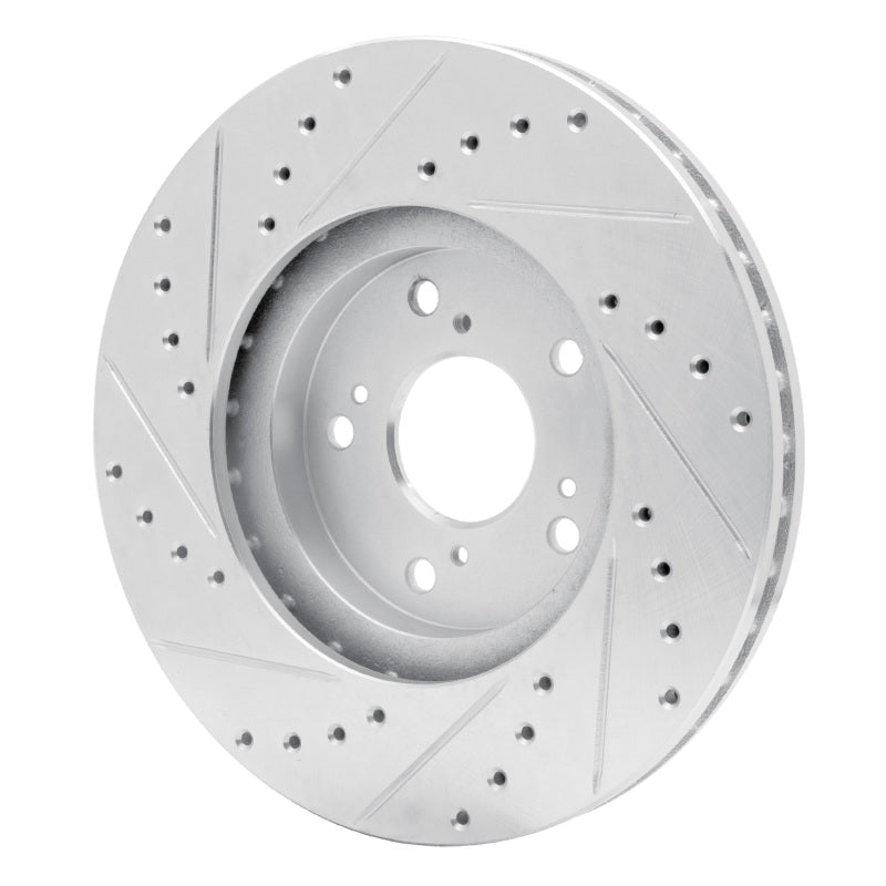R1 Concepts R1 99-14 Acura TSX Front Right Drilled & Slotted Silver Brake Rotor