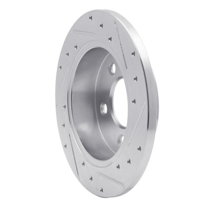 R1 Concepts R1 94-04 Ford Mustang Rear Left Drilled & Slotted Silver Brake Rotor
