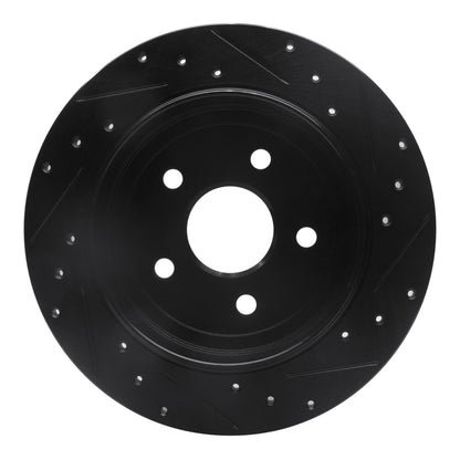 R1 Concepts R1 05-10 Jeep Grand Cherokee Rear Left Drilled & Slotted Black Brake Rotor
