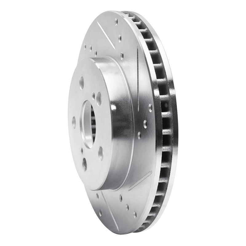 R1 Concepts R1 16-22 Toyota Prius Front Right Drilled & Slotted Silver Brake Rotor