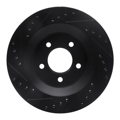 R1 Concepts R1 99-04 Chrysler 300M Front Right Drilled & Slotted Black Brake Rotor