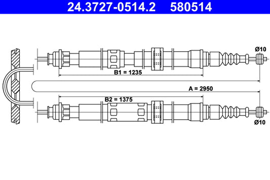 BOSCH 1987482784 Parking Brake Cable Pull