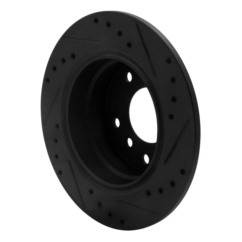 R1 Concepts R1 03-06 BMW Z4 Rear Left Drilled & Slotted Black Brake Rotor