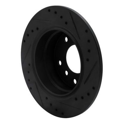 R1 Concepts R1 03-06 BMW Z4 Rear Left Drilled & Slotted Black Brake Rotor