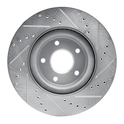 R1 Concepts R1 13-25 Infiniti Q50 Front Left Drilled & Slotted Silver Brake Rotor