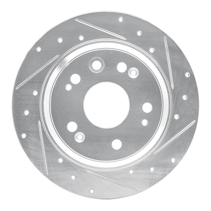 R1 Concepts R1 02-04 Acura RL Rear Right Drilled & Slotted Silver Brake Rotor