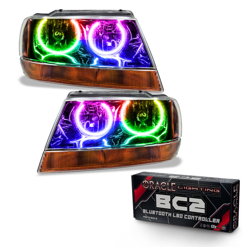ORACLE Lighting Oracle 99-04 Jeep Grand Cherokee SMD HL - Black - ColorSHIFT w/ BC1 Controller