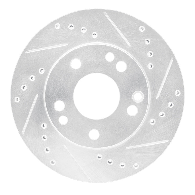 R1 Concepts R1 87-93 Mercedes-Benz 190E Front Right Drilled & Slotted Silver Brake Rotor