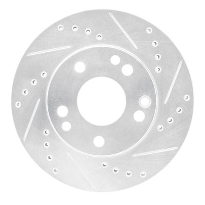 R1 Concepts R1 87-93 Mercedes-Benz 190E Front Right Drilled & Slotted Silver Brake Rotor