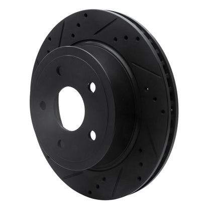 R1 Concepts R1 04-06 Dodge Ram 1500 Pickup Rear Left Drilled & Slotted Black Brake Rotor