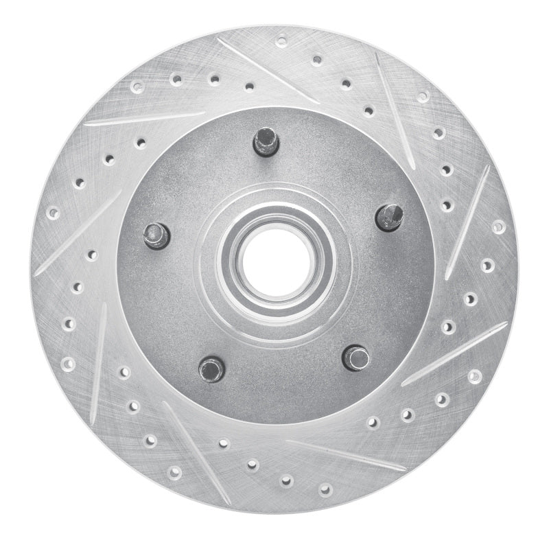 R1 Concepts R1 73-93 Ford E-100 Econoline Front Right Drilled & Slotted Silver Brake Rotor