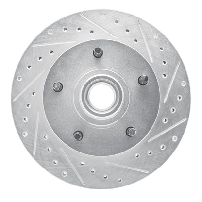 R1 Concepts R1 73-93 Ford E-100 Econoline Front Right Drilled & Slotted Silver Brake Rotor