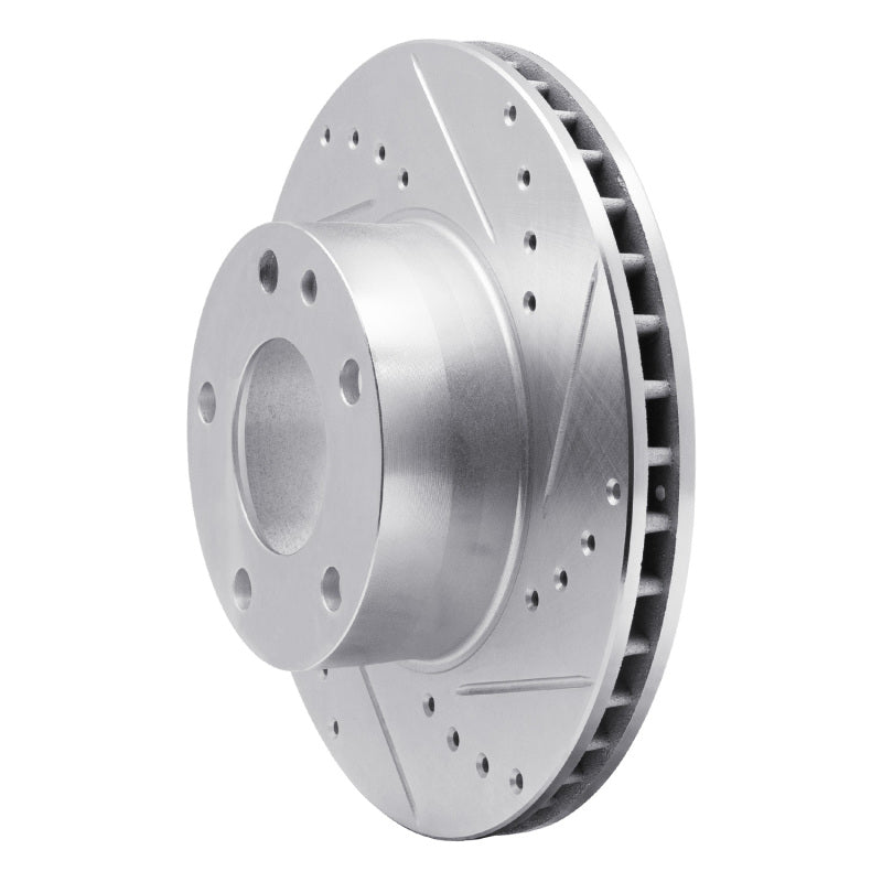 R1 Concepts R1 82-86 BMW 735I Front Right Drilled & Slotted Silver Brake Rotor