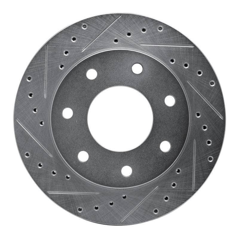 R1 Concepts R1 04-08 Ford F-150 RWD Front Left Drilled & Slotted Silver Brake Rotor