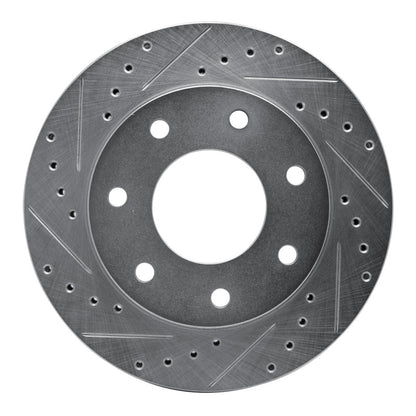 R1 Concepts R1 04-08 Ford F-150 RWD Front Left Drilled & Slotted Silver Brake Rotor