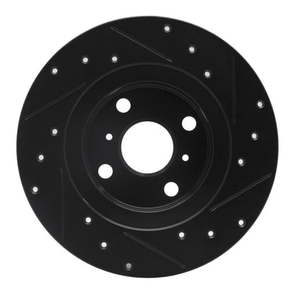 R1 Concepts R1 87-89 Toyota MR2 Rear Left Drilled & Slotted Black Brake Rotor