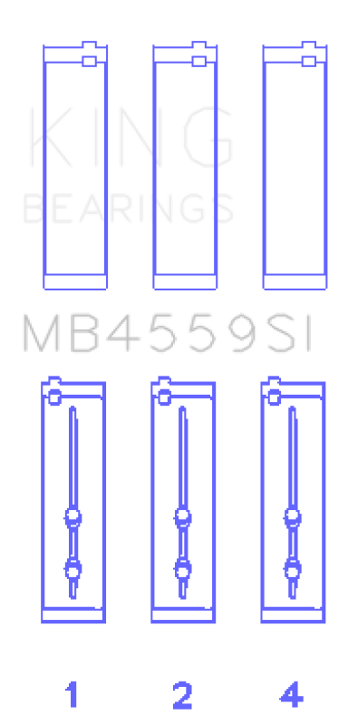 King Engine Bearings Holden Alloytec 175/190 O/S 020 (Size +0.75mm) Main Bearing Set