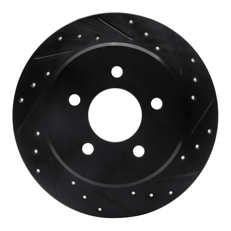 R1 Concepts R1 91-95 Ford Crown Victoria Rear Right Drilled & Slotted Black Brake Rotor