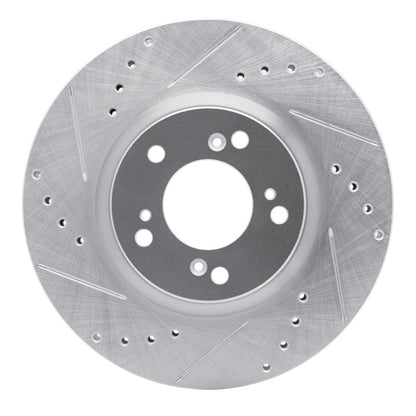 R1 Concepts R1 00-09 Honda S2000 Front Left Drilled & Slotted Silver Brake Rotor