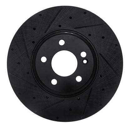 R1 Concepts R1 15-23 Mercedes-Benz C300 Sedan Front Left Drilled & Slotted Black Brake Rotor