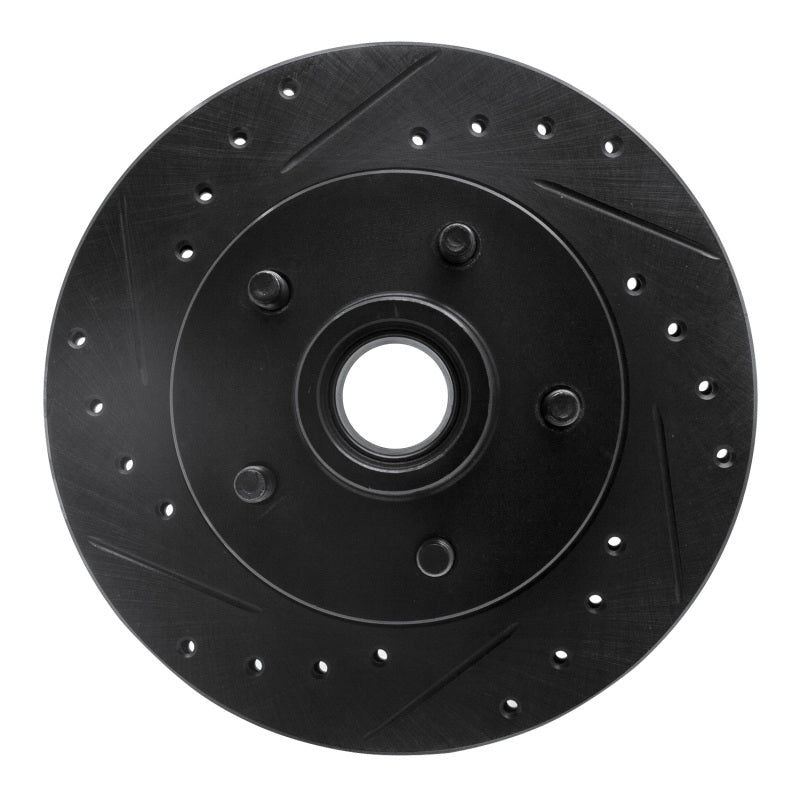 R1 Concepts R1 86-92 Ford Bronco II Front Left Drilled & Slotted Black Brake Rotor