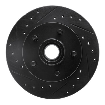 R1 Concepts R1 86-92 Ford Bronco II Front Left Drilled & Slotted Black Brake Rotor