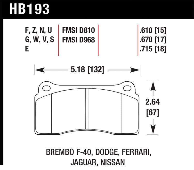 Hawk Performance Hawk Rotora FC4 DTC-60 Race Brake Pads