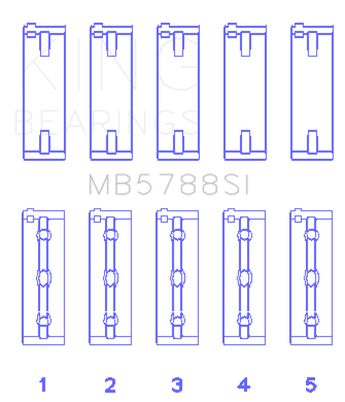 King Engine Bearings Suzuki J24B (Size +1.0mm) Main Bearing Set
