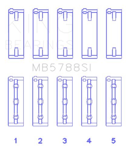 King Engine Bearings Suzuki J24B (Size +0.75mm) Main Bearing Set