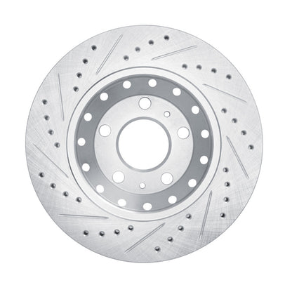 R1 Concepts R1 04-10 Audi A8 Rear Right Drilled & Slotted Silver Brake Rotor