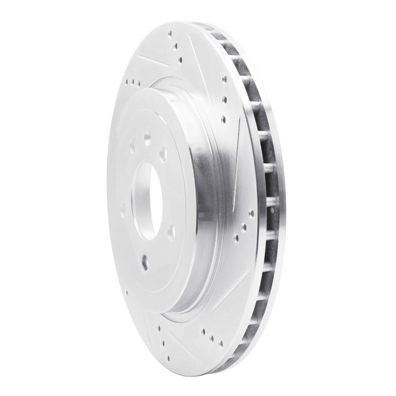 R1 Concepts R1 05-11 Cadillac STS Rear Right Drilled & Slotted Silver Brake Rotor