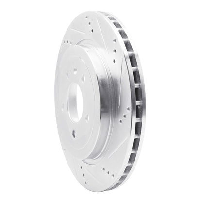 R1 Concepts R1 05-11 Cadillac STS Rear Right Drilled & Slotted Silver Brake Rotor