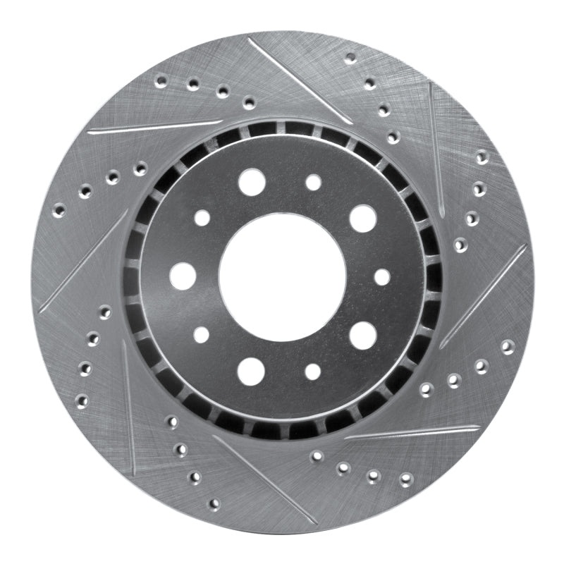 R1 Concepts R1 82-92 Volvo 780 Front Right Drilled & Slotted Silver Brake Rotor