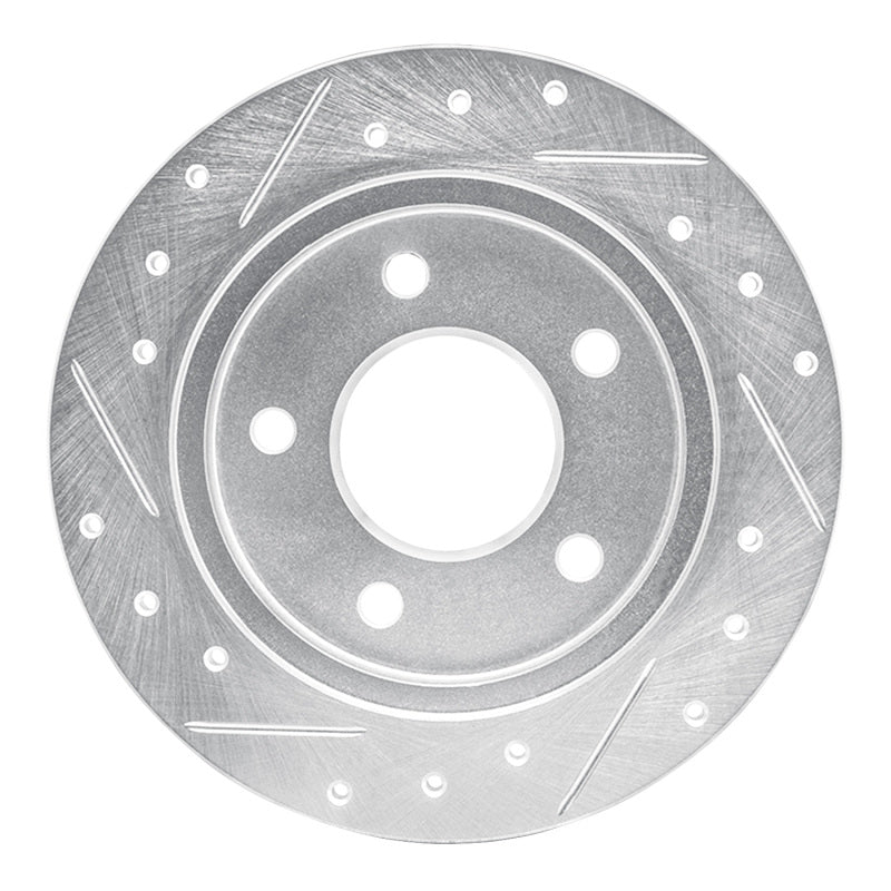 R1 Concepts R1 88-94 Buick Regal Rear Right Drilled & Slotted Silver Brake Rotor