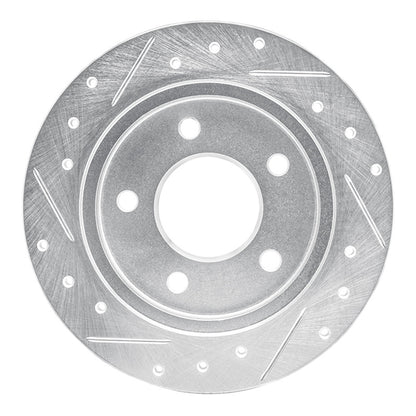 R1 Concepts R1 88-94 Buick Regal Rear Right Drilled & Slotted Silver Brake Rotor