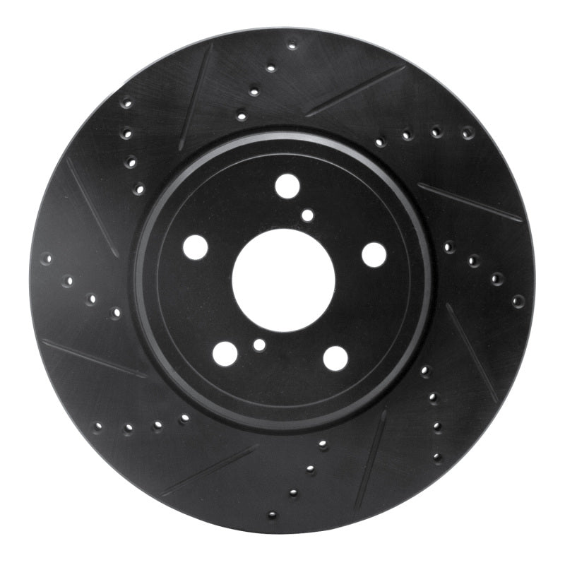 R1 Concepts R1 01-06 Lexus LS430 Front Left Drilled & Slotted Black Brake Rotor