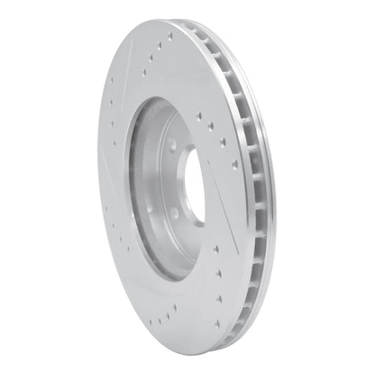 R1 Concepts R1 14-23 Nissan Rogue Front Right Drilled & Slotted Silver Brake Rotor
