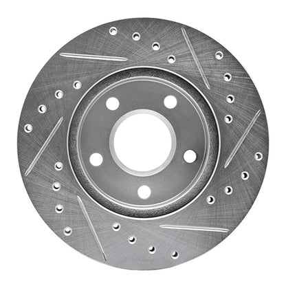 R1 Concepts R1 85-91 Buick SKYHAWK Front Left Drilled & Slotted Silver Brake Rotor