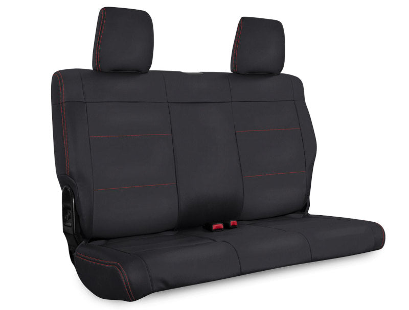 PRP Seats PRP 07 Jeep Wrangler JKU Rear Seat Cover/4 door - Black with Red Stitching